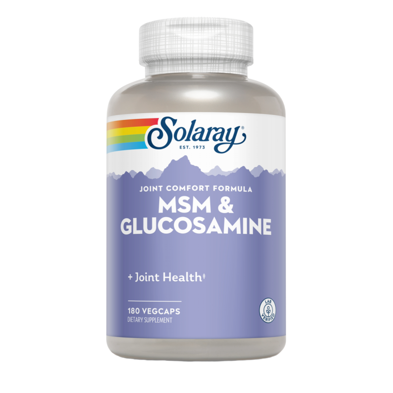 Suplemento MSM y Glucosamina Solaray 180 Cápsulas para Articulaciones