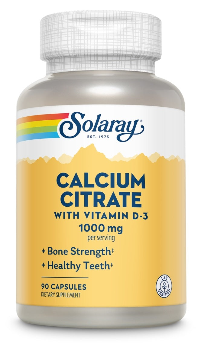Calcio Citrato con Vitamina D3 Solaray 90 Cápsulas – Salud Ósea
