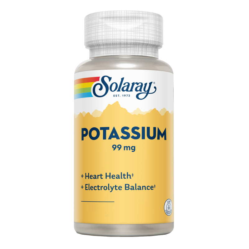 Suplemento de Potasio Citrato 99 mg - 60 Cápsulas Veganas Solaray