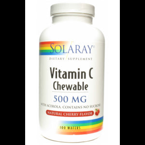 Vitamina C masticable 500 mg sabor cereza – 100 comprimidos Solaray