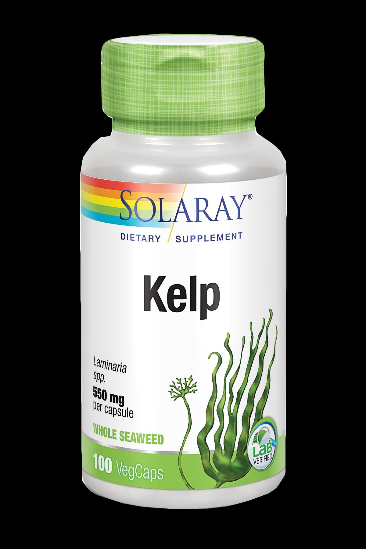 Suplemento de Kelp Solaray 100 Cápsulas – Yodo y Vitaminas Naturales