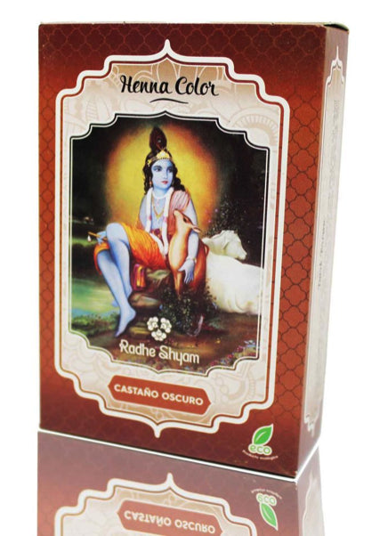 Henna Castaño Oscuro 100g Radhe Shyam Color Natural Cabello