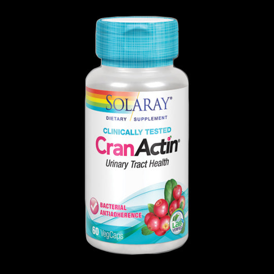 CranActin Solaray 60 cápsulas de arándano rojo para salud urinaria
