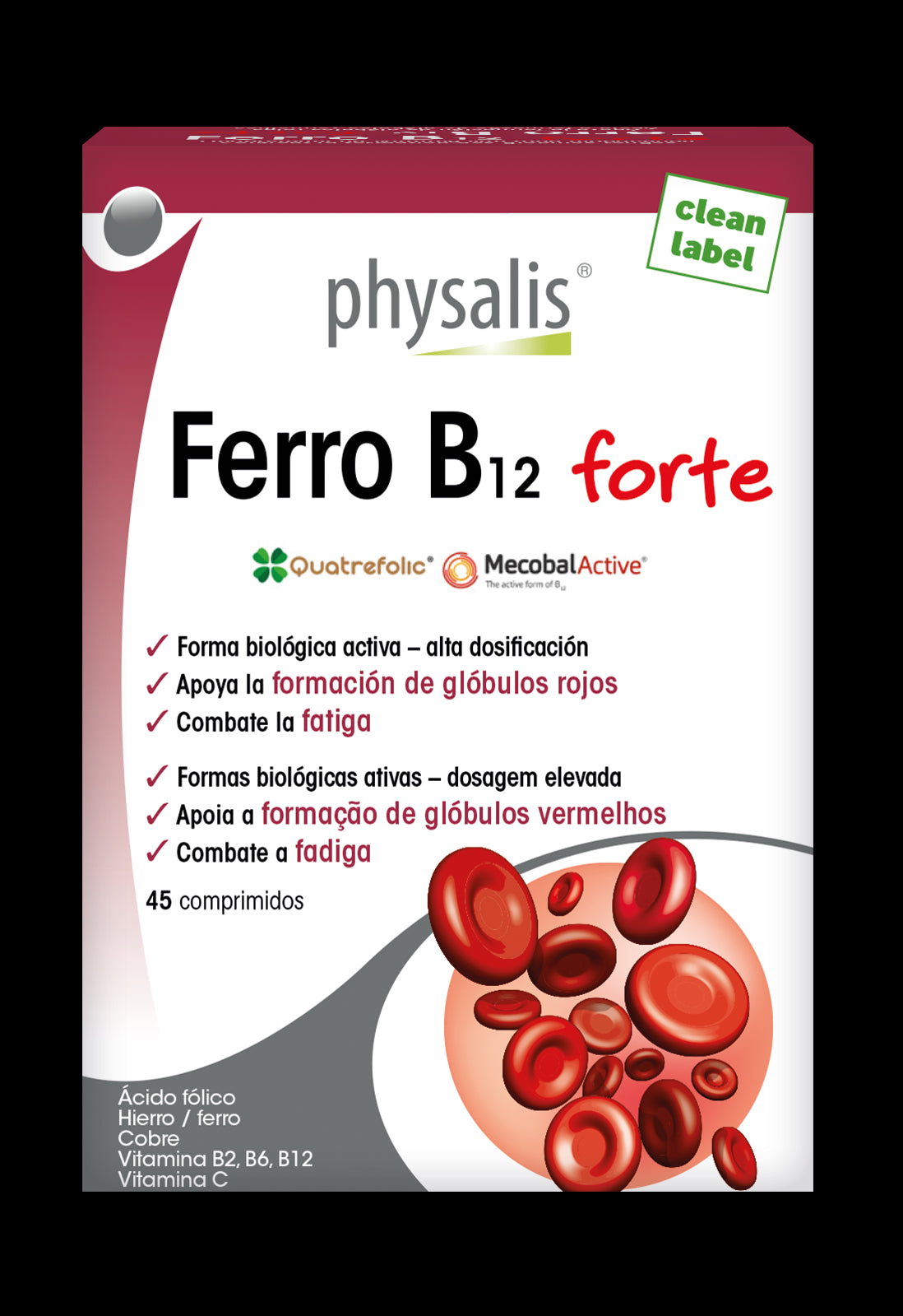 Ferro B12 Forte Physalis – 45 comprimidos de hierro