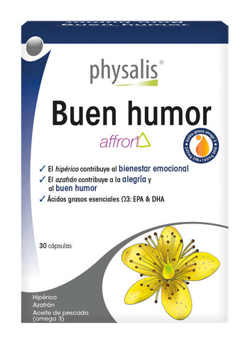 Suplemento Physalis Buen Humor 30 Cápsulas – Hipérico, Azafrán y Omega‑3