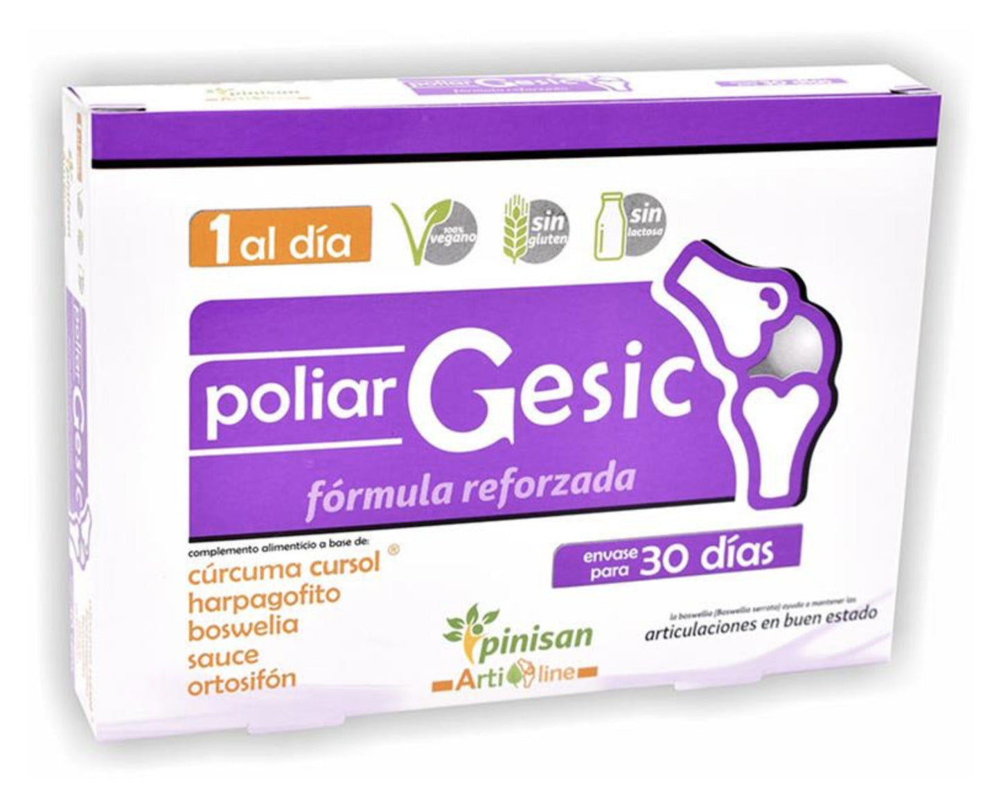 Poliar Gesic Pinisan 30 cápsulas antiinflamatorio natural para dolor muscular