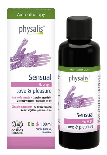 Aceite de Masaje Sensual Physalis 100ml con 12 Aceites Esenciales