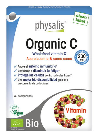 Vitamina C orgánica Physalis 30 comprimidos alta biodisponibilidad