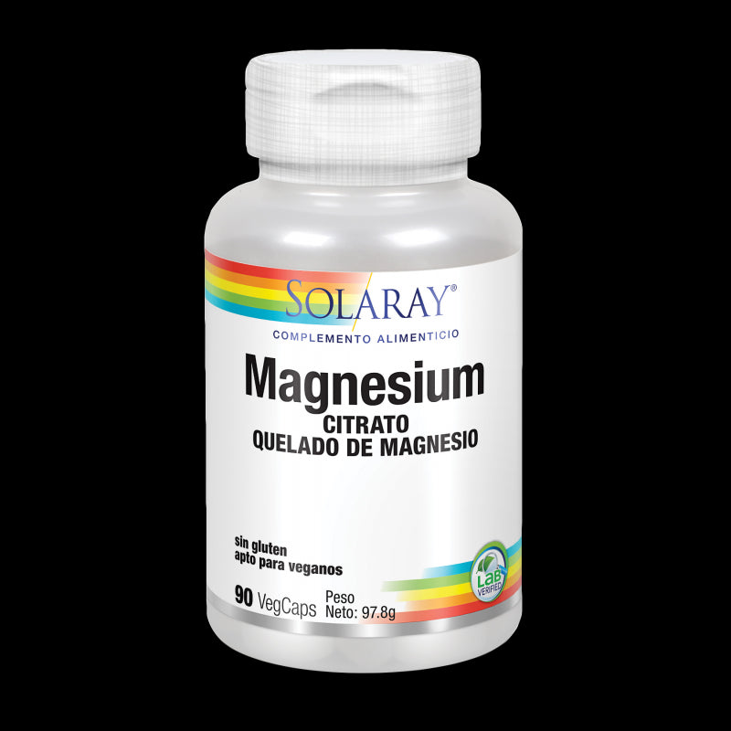 Magnesio Solaray 90 Cápsulas – Suplemento Mineral para Huesos y Músculos