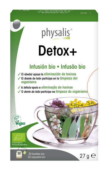 Infusión Detox+ Physalis – 20 filtros de hierbas desintoxicantes
