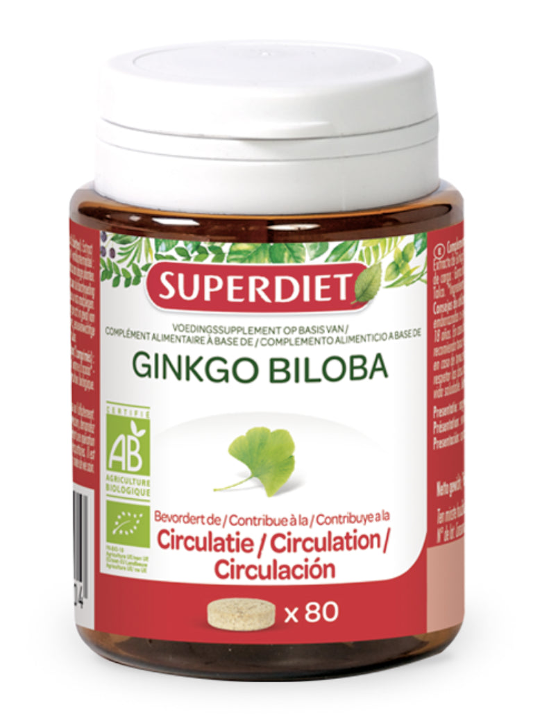 Suplemento BIO Ginkgo Biloba 80 comprimidos de Superdiet