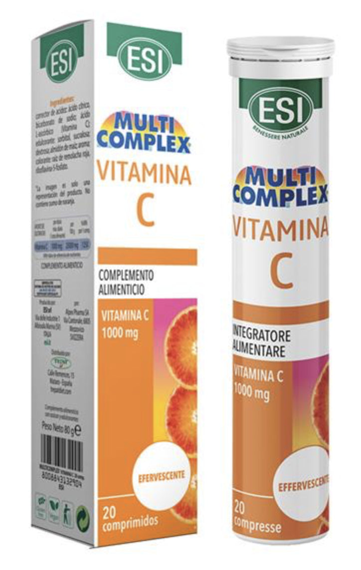 Vitamina C 1000 mg Efervescente Sabor Naranja – 20 Comprimidos