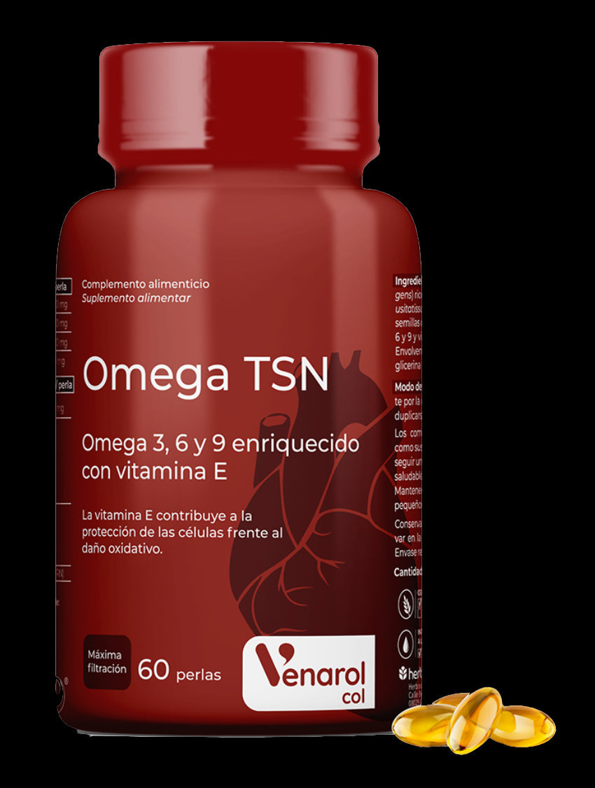 Omega TSN 60 perlas Herbora - Suplemento Omega 3-6-9 para corazón saludable