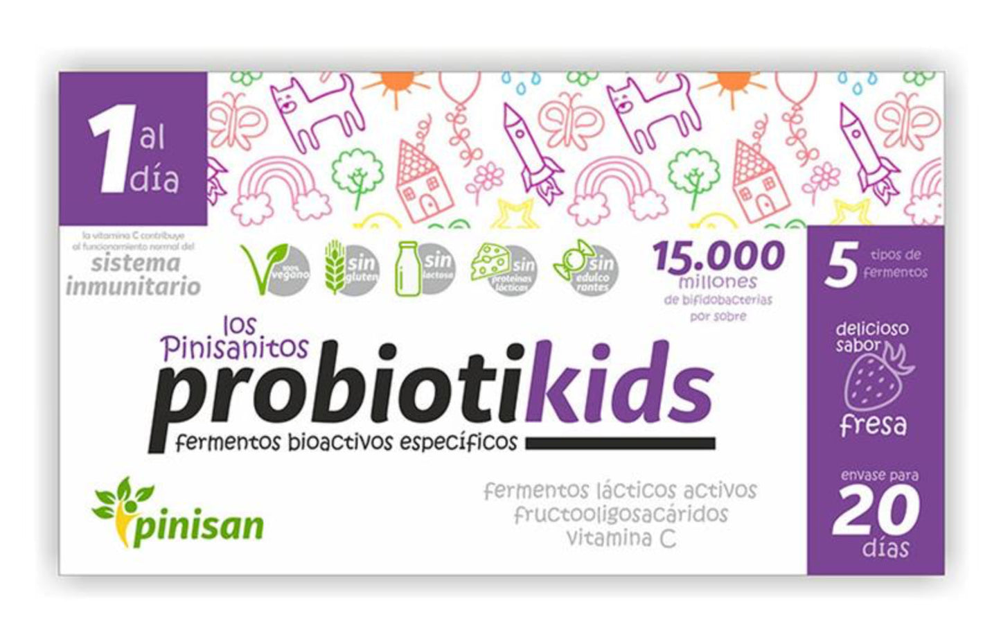 ProbiotiKids Pinisan 20 sobres probióticos infantiles con fresa