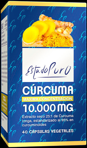 Suplemento de Cúrcuma 10000 mg con Bioperine, 40 cápsulas