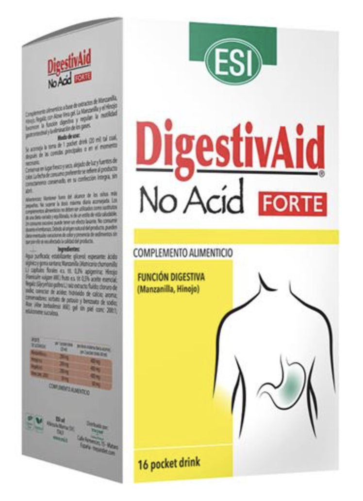 Digestivaid No Acid Forte ESI, 16 sobres antiácidos naturales