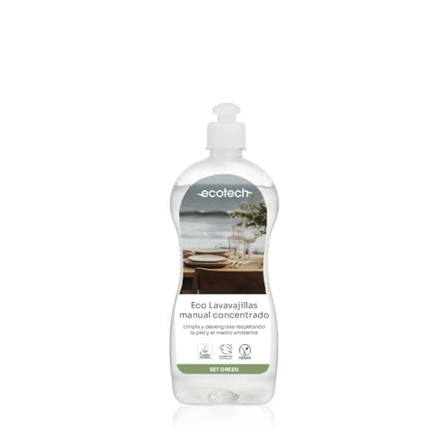 Ecotech - Lavavajillas Manual Ecológico Concentrado, Esencia Camomila, pH Neutro para tu Piel, Limpieza y Desengrasado Eficaz - 750 ml.