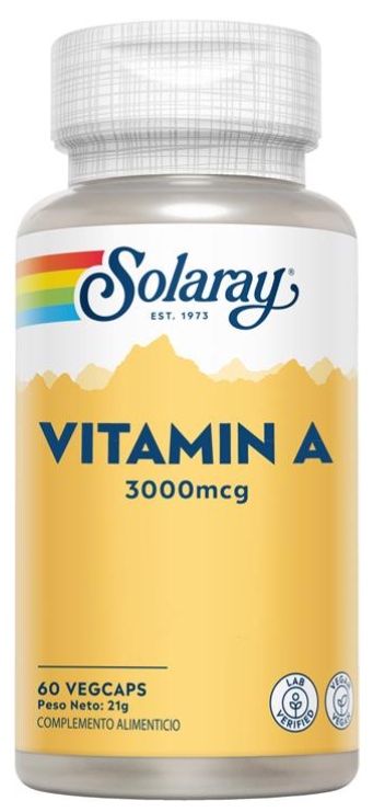 Vitamina A 3000 µg (10.000 UI) Solaray – 60 Cápsulas Vegetales