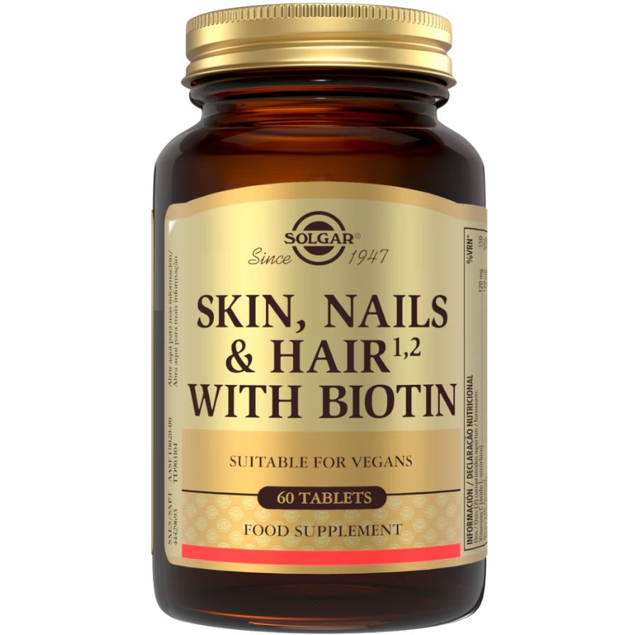 SOLGAR PELO PIEL Y UÑAS CON BIOTINA 60 COMP