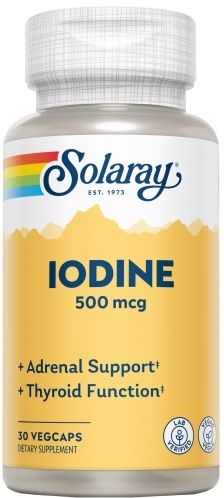 Suplemento de Yodo Potásico Solaray 30 Cápsulas Veganas
