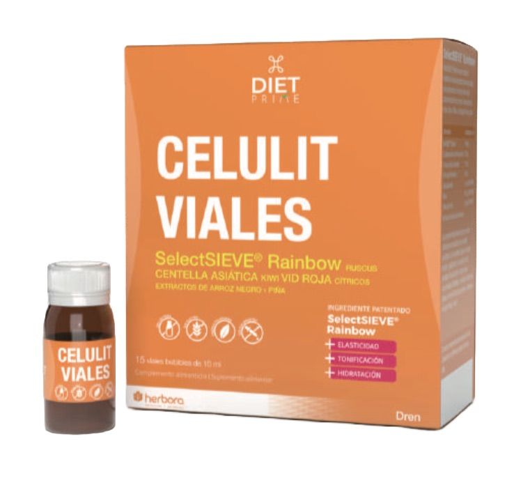 Viales Celulitis Diet Prime de Herbora, 15 unidades para piernas