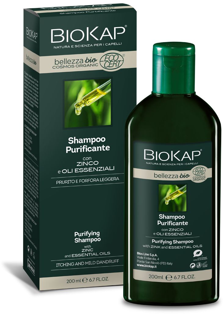 Champú Purificante Biokap 200 ml con Zinc y Aceites Esenciales