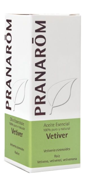 Aceite esencial Vetiver Pranarom 5ml, aroma terroso y calmante
