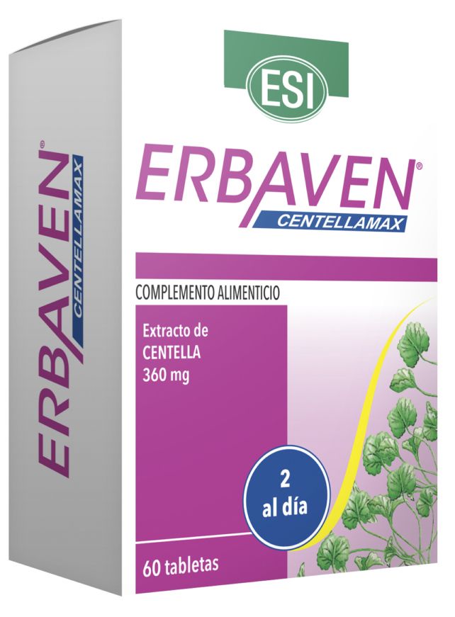 Erbaven Centellamax 60 tabletas ESI para circulación y piel firme