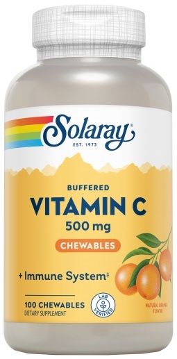 Vitamina C 500 mg masticable sabor naranja con acerola Solaray