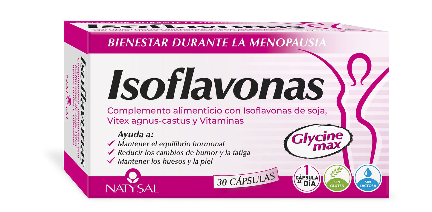 Isoflavonas Natysal 30 Cápsulas Suplemento Natural para Menopausia