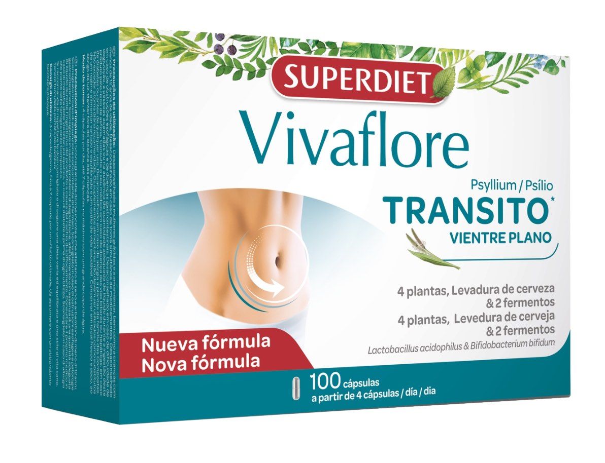 Vivaflore Tránsito Intestinal Superdiet 100 Cápsulas con Ruibarbo y Probióticos