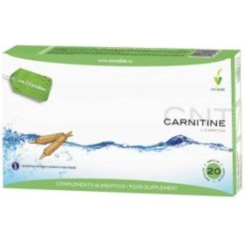 Novadiet - CARNITINE Ampollas con L-Carnitina - Ayuda al Control de Peso y Energía - Ayudar a la Conservación la Masa Muscular - Ayuda a combatir el Cansancio - Envase de 20 ampollas de 10 ml