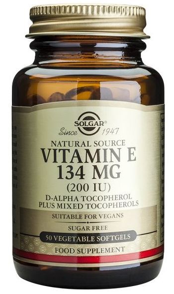 Vitamina E 200 UI Solgar 50 Cápsulas Veganas Antioxidantes