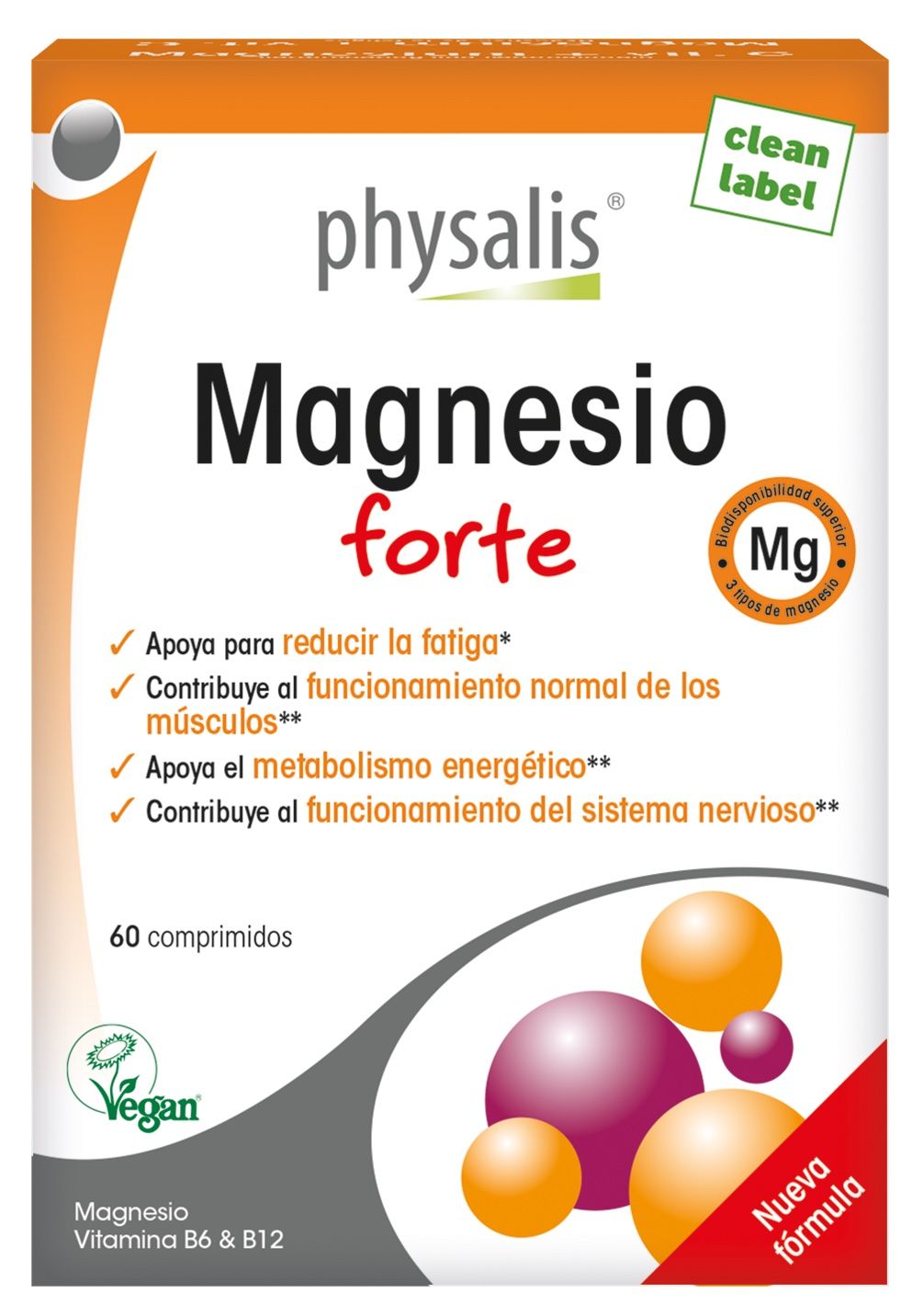 Magnesio Forte Physalis 60 comprimidos alta absorción vegano