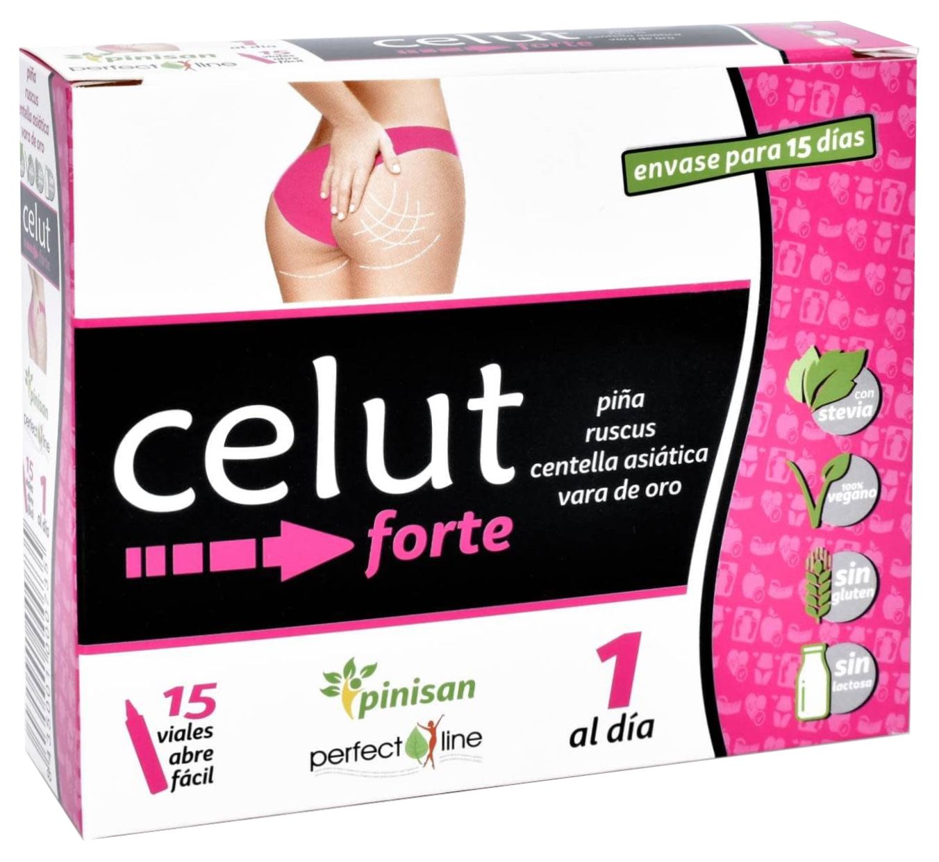 Suplemento Celut Forte Pinisan: 15 Viales Anti‑Celulitis Efectivo