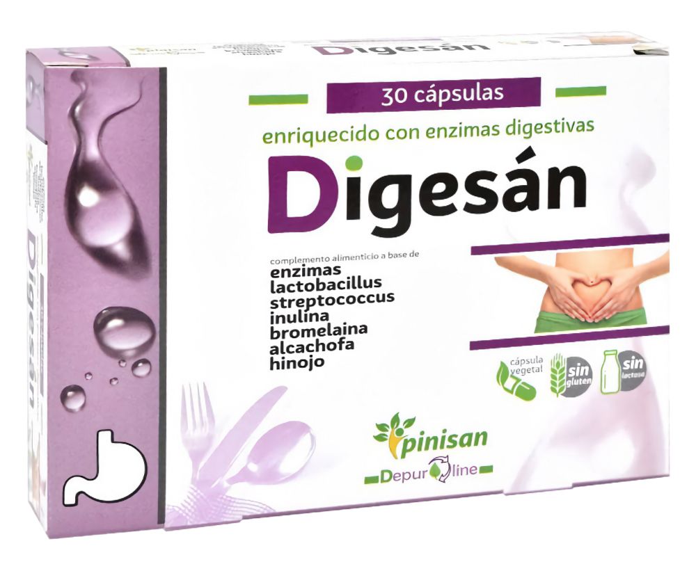 Digesan Pinisan Cápsulas Digestivas 30 Unidades con Enzimas y Probióticos