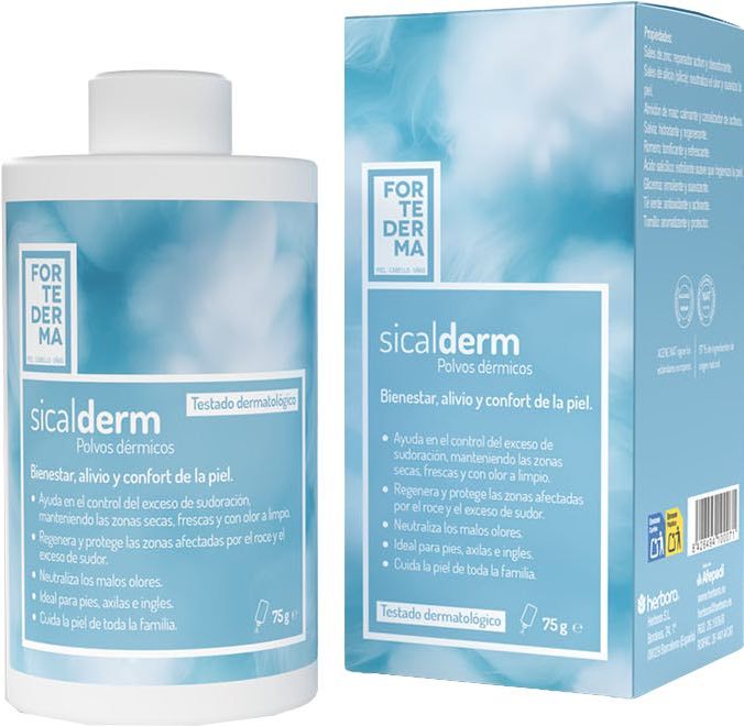 Polvo Dermico Sicalderm Herbora 75g Control Sudor y Olor