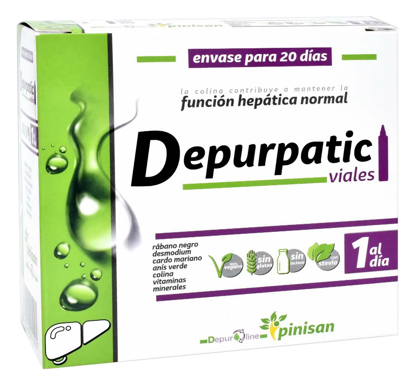 Depurpatic Pinisan 20 Ampollas Suplemento Hepático Detox Natural