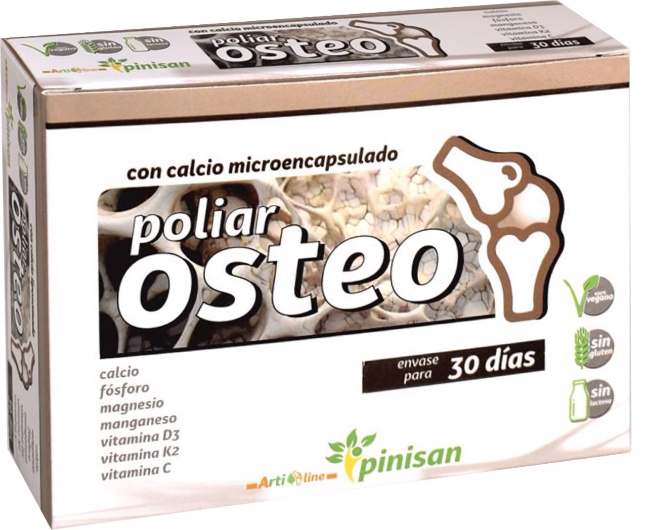 Poliar Osteo Pinisan 60 cápsulas calcio‑magnesio y vitaminas