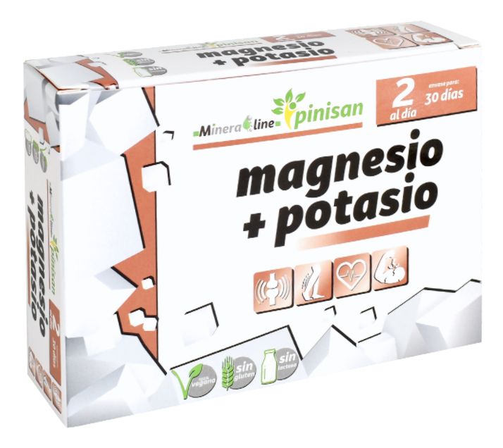 Magnesio y Potasio Pinisan 60 comprimidos para energía y recuperación