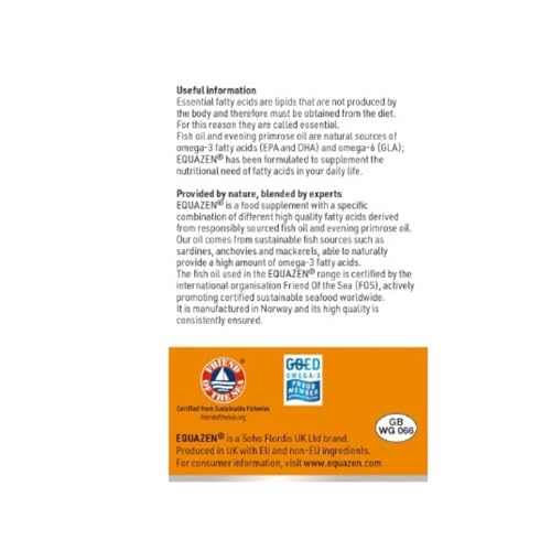 Vitae EQUAZEN (EyeQ) 60 cápsulas | Combinación única de Omega 3 y 6 | Alto poder nutricional (EPA, DHA y GLA) | Desarrollo cognitivo