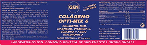 COLAGENO OPTI-MIX 6 (365 grs.), sabor naranja