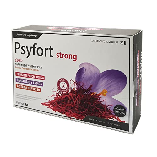 Dietmed | Psyfort Strong - 20 X 15 ml Ampollas | Safr´Inside (Extracto Patenteado de Azafrán) y Rhodiola | Sabor a Naranja