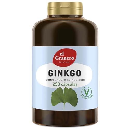 El Granero Integral - Ginkgo Biloba - 250 Cápsulas - Elaborado a Base de Polvo y Extracto de Hojas de Ginkgo Biloba - Ayuda a la Correcta Circulación de la Sangre
