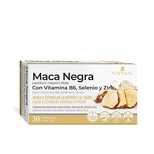 NATYSAL | Maca Negra con Vitamina B6, Selenio y Zinc