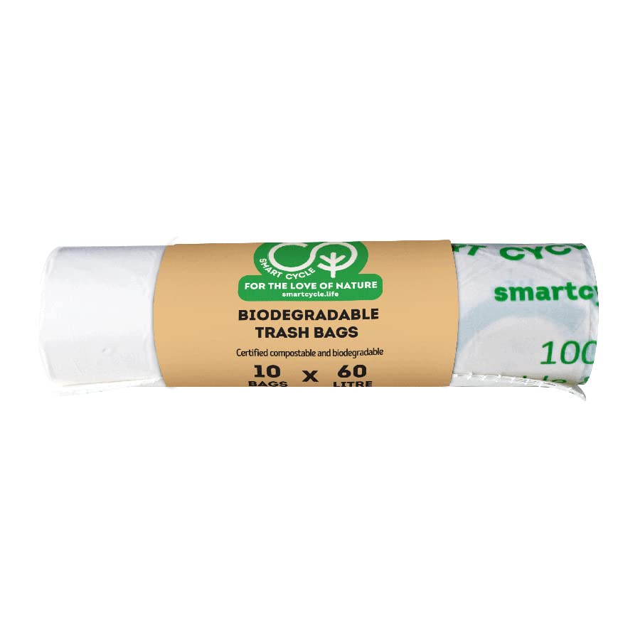 Smart Cycle | Bolsas Compostables para Residuos | Biodegradable | Almidón de Maíz 60L x 10