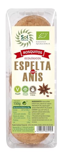 SOLNATURAL ROSQUITOS DE ESPELTA con Anis Bio 150 g, Estándar, Único