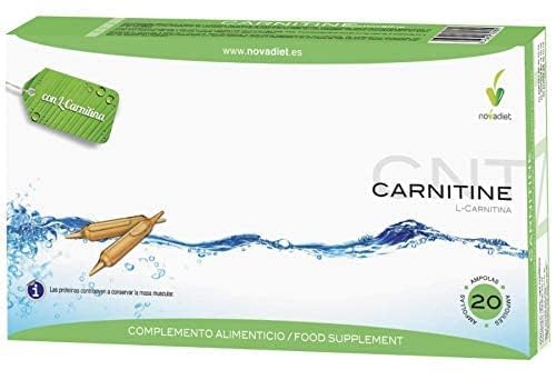 Novadiet - CARNITINE Ampollas con L-Carnitina - Ayuda al Control de Peso y Energía - Ayudar a la Conservación la Masa Muscular - Ayuda a combatir el Cansancio - Envase de 20 ampollas de 10 ml