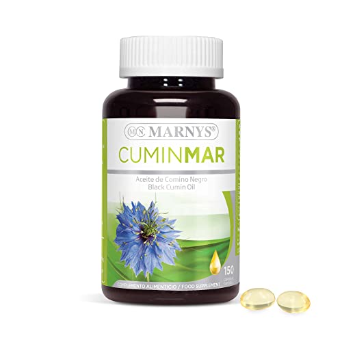Cuminmar MARNYS, Cápsulas de Aceite de Comino Negro, Para las Molestias Respiratorias en Primavera, 50 Cápsulas