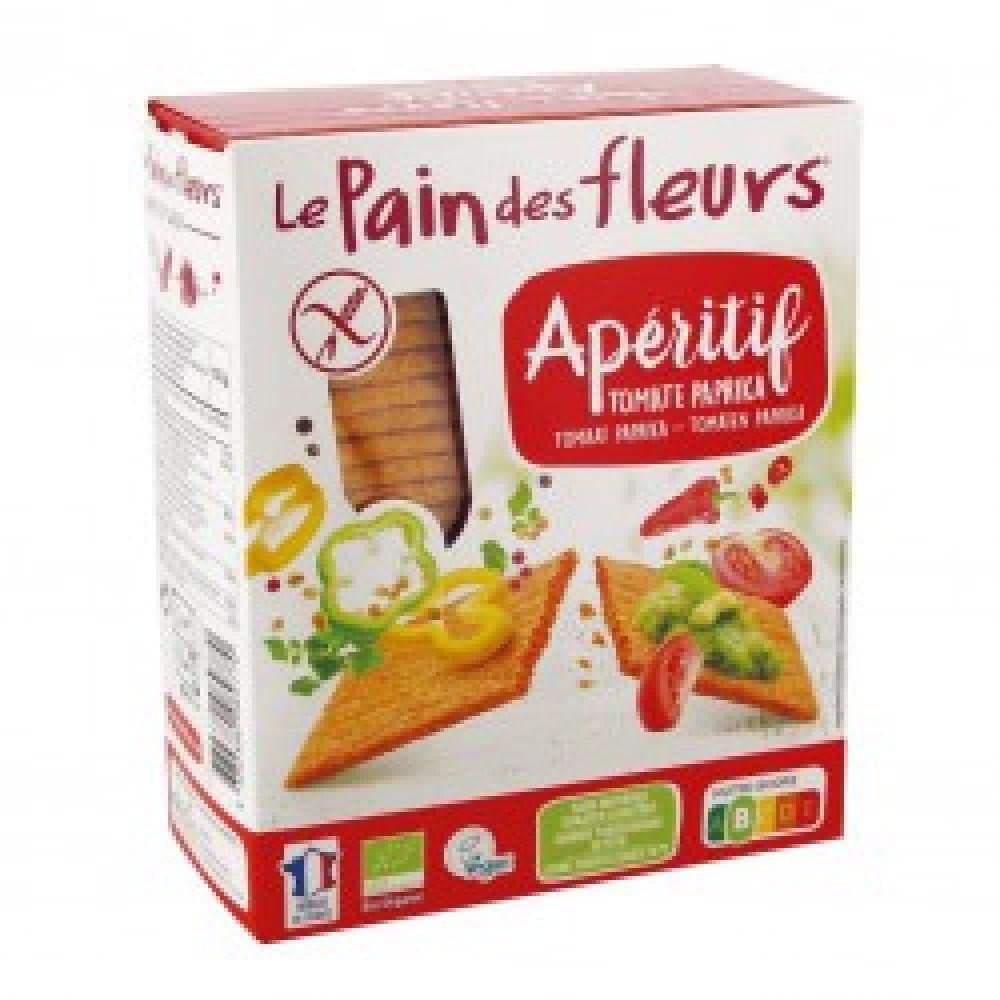 Pan de Flores Crackers de Tomate y Paprika para Aperitivo sin gluten BIO Le pain de fleurs 150 g